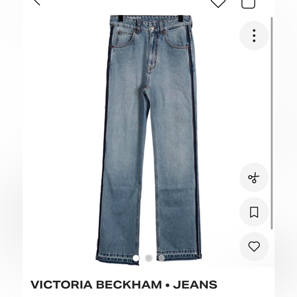 Victoria Beckham Julia Mid Rise Blue Straight Leg Jeans